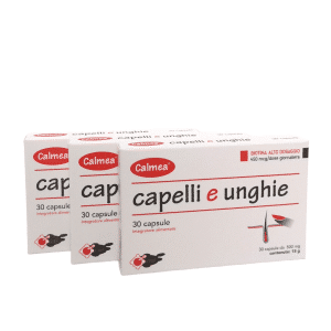 3 Confezioni Calmea Capelli e Unghie 30 cps da 500 mg &#8211; Terapia Completa